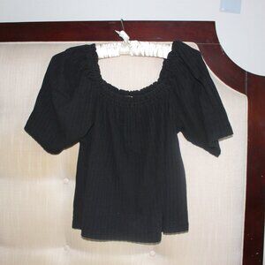 Madewell Flowy Top Black Ribbed XS